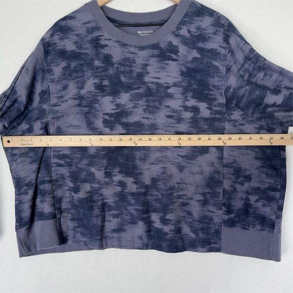 Athleta Sweatshirt Womens 3X Plus Blue Crewneck Pullover Comfort Sporty Farallon - Picture 10 of 11